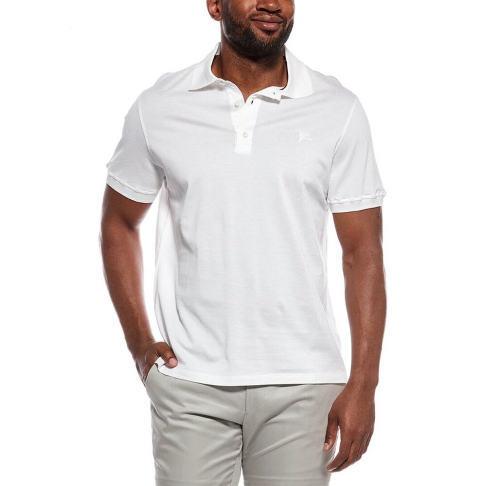 Isaia Mens  The Logo Polo Shirt, White